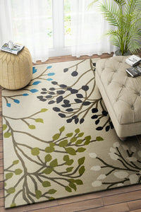 IVORY FLORAL HAND TUFTED CARPET by Imperial Knots - Image 2