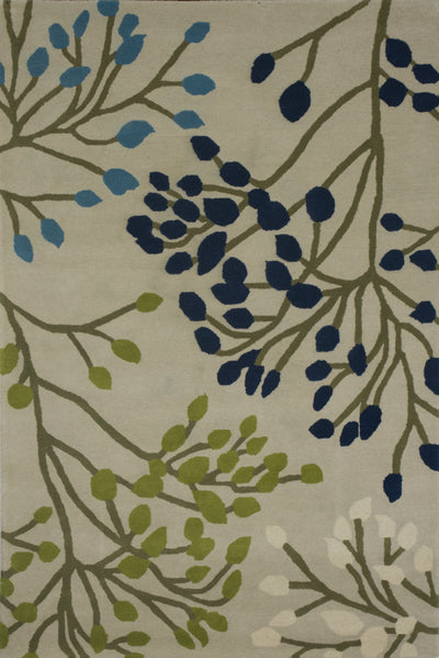 IVORY FLORAL HAND TUFTED CARPET