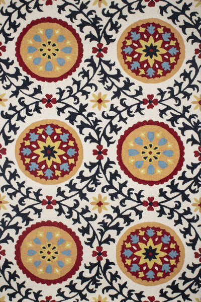 NAVY BLUE SUZANI HAND TUFTED CARPET