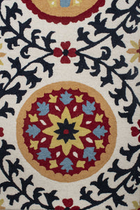 NAVY BLUE SUZANI HAND TUFTED CARPET by Imperial Knots - Image 3