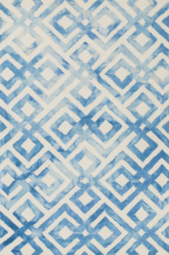 BLUE DIP DYED DIAMOND HAND TUFTED CARPET