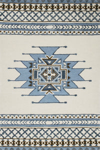 BLUE IVORY AZTEC HAND TUFTED CARPET by Imperial Knots - Image 1
