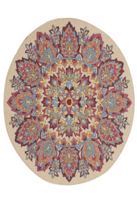 MULTICOLOR SUZANI HAND TUFTED CARPET by Imperial Knots - Image 2