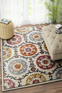 MULTICOLOR SUZANI HAND TUFTED CARPET by Imperial Knots - Image 1