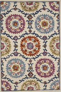 MULTICOLOR SUZANI HAND TUFTED CARPET by Imperial Knots - Image 2