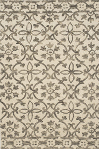 IVORY DAMASK HAND TUFTED CARPET by Imperial Knots - Image 1