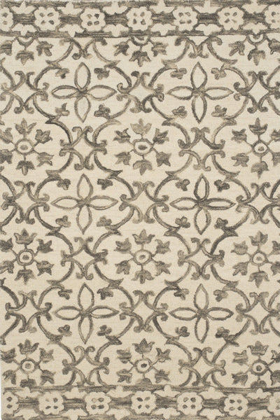 IVORY DAMASK HAND TUFTED CARPET
