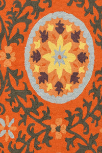 ORANGE SUZANI HAND TUFTED CARPET by Imperial Knots - Image 3