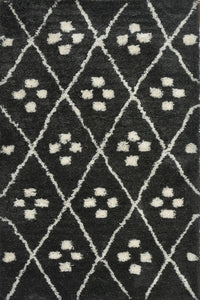 CHARCOAL WHITE TRIBAL HAND TUFTED CARPET by Imperial Knots - Image 1