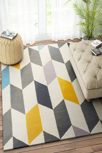 MULTICOLOR HERRINGBONE HAND WOVEN DHURRIE by Imperial Knots - Image 2