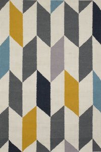 MULTICOLOR HERRINGBONE HAND WOVEN DHURRIE by Imperial Knots - Image 1