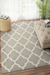 GREY IVORY MOROCCAN HAND WOVEN DHURRIE by Imperial Knots - Image 2