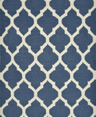BLUE IVORY MOROCCAN HAND WOVEN DHURRIE