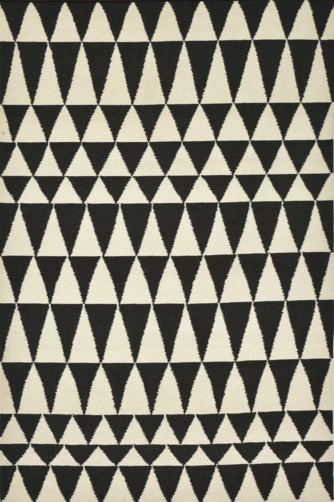 MONOCROME GEOMETRIC HAND WOVEN DHURRIE