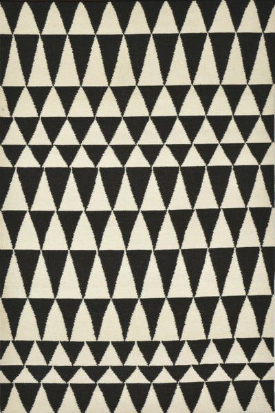 MONOCROME GEOMETRIC HAND WOVEN DHURRIE