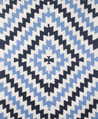 IVORY BLUE AZTEC HAND WOVEN KILIM DHURRIE by Imperial Knots - Image 1