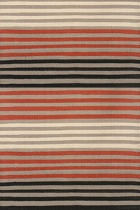 RED BLACK STRIPES HAND WOVEN COTTON DHURRIE by Imperial Knots - Image 1