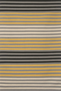 YELLOW BLACK STRIPES HAND WOVEN COTTON DHURRIE by Imperial Knots - Image 1