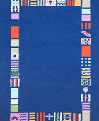BLUE AZTEC HAND WOVEN KILIM DHURRIE - Imperial Knots
