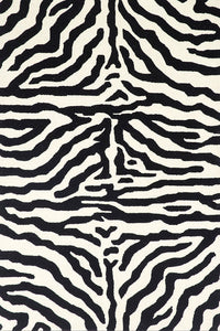 BLACK AND WHITE ZEBRA STRIPES HAND TUFTED CARPET by Imperial Knots - Image 1