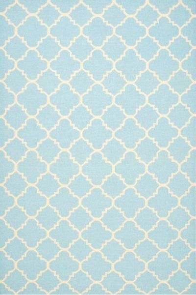 BLUE MOROCCAN HAND WOVEN DHURRIE