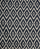 BLACK AND IVORY DIAMOND HAND WOVEN DHURRIE
