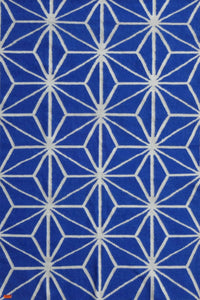 Blue and ivory star hand woven dhurrie wool hand-woven rug for bedroom