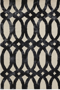 Black and white loops dip dyed hand tufted carpet wool hand-tufted rug