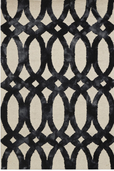 BLACK AND WHITE LOOPS DIP DYED HAND TUFTED CARPET