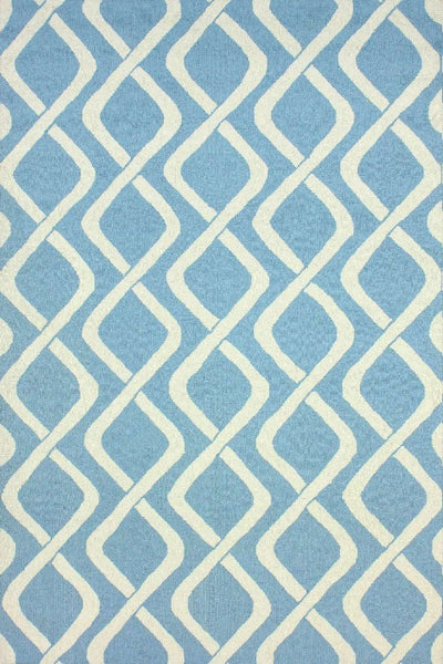 BLUE GEOMETRIC HAND TUFTED CARPET