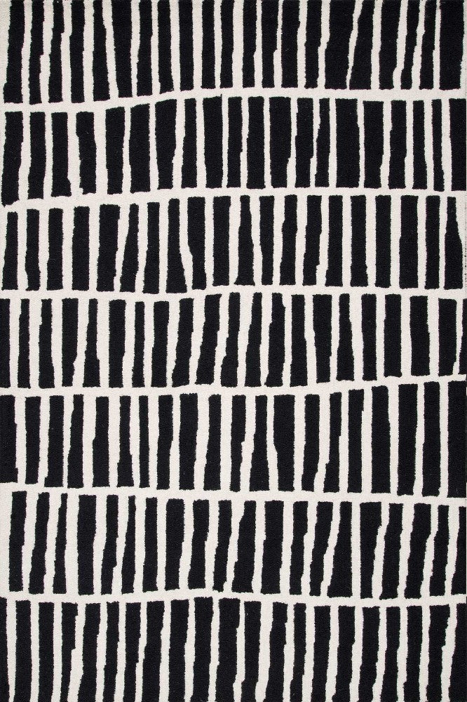 BLACK TRIBAL HAND TUFTED CARPET