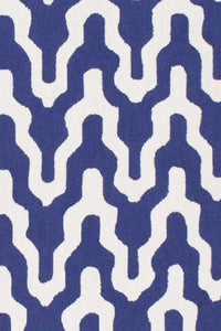 BLUE AND WHITE CHEVRON HAND TUFTED CARPET by Imperial Knots - Image 3
