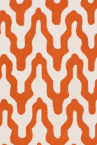 ORANGE AND WHITE CHEVRON HAND TUFTED CARPET by Imperial Knots - Image 3