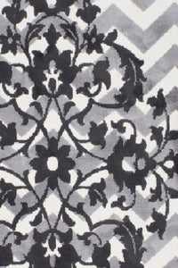 GREY AND WHITE CHEVRON HAND TUFTED CARPET by Imperial Knots - Image 3