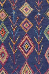 NAVY BLUE MULTICOLOR GEOMETRIC HAND TUFTED CARPET by Imperial Knots - Image 3