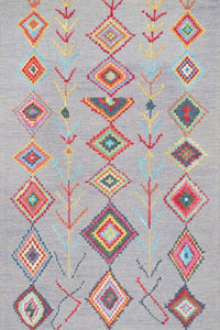 GREY MULTICOLOR GEOMETRIC HAND TUFTED CARPET by Imperial Knots - Image 1