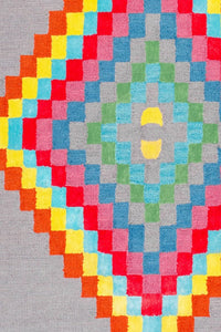 GREY MULTICOLOR GEOMETRIC HAND TUFTED CARPET by Imperial Knots - Image 2