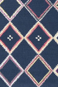 BLUE GEOMETRIC HAND TUFTED CARPET by Imperial Knots - Image 2