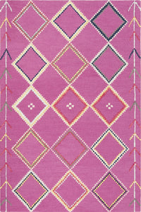 PINK GEOMETRIC HAND TUFTED CARPET by Imperial Knots - Image 1