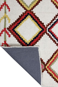 IVORY MULTICOLOR GEOMETRIC HAND TUFTED CARPET by Imperial Knots - Image 4