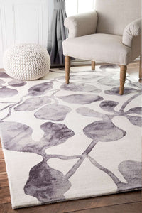 GREY AND IVORY DIP DYED HAND TUFTED CARPET by Imperial Knots - Image 2