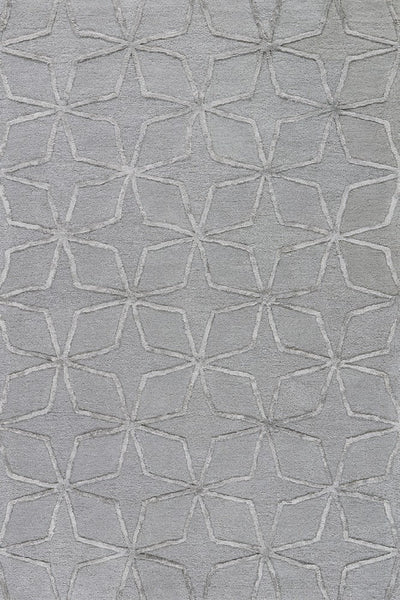 GREY GEOMETRIC HAND TUFTED CARPET