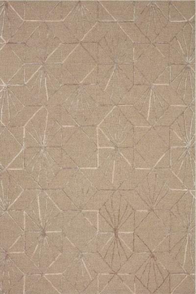 BEIGE GEOMETRIC HAND TUFTED CARPET