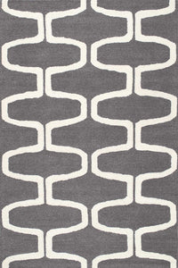 GREY GEOMETRIC HAND TUFTED CARPET by Imperial Knots - Image 1