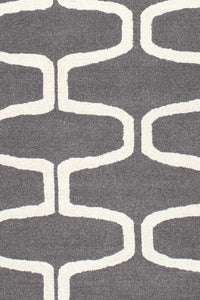 GREY GEOMETRIC HAND TUFTED CARPET by Imperial Knots - Image 3