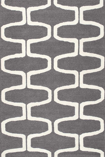 GREY GEOMETRIC HAND TUFTED CARPET