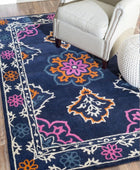 BLUE MULTICOLOR TRADITIONAL HAND TUFTED CARPET