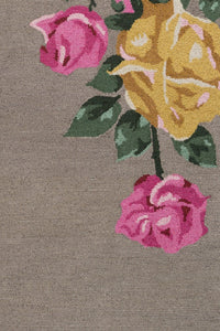 GREY FLORAL HAND TUFTED CARPET by Imperial Knots - Image 2