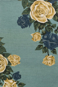 BLUE FLORAL HAND TUFTED CARPET by Imperial Knots - Image 1