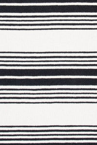 BLACK AND WHITE STRIPES HAND TUFTED CARPET by Imperial Knots - Image 3